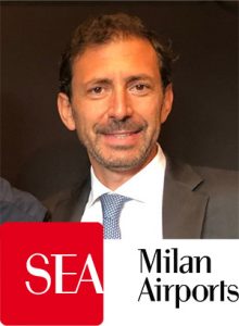 Alessandro Fidato with SEA Milan Airports logo