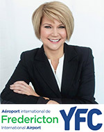 Johanne Gallant with Fredericton International Airport YFC logo