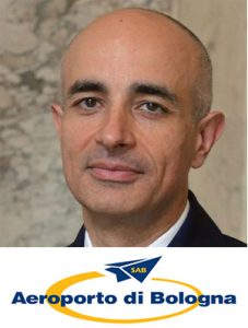 Nazareno Ventola with Bologna International Airport logo