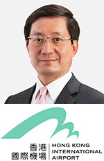 Fred Lam with Hong Kong International Airport logo