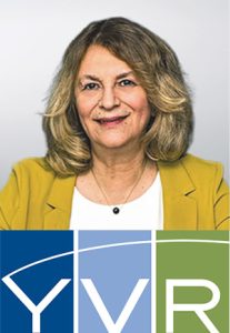 Gerri Sinclair with Vancouver International Airport logo