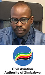 Laxman Moyo with Civil Aviation Authority of Zimbabwe logo