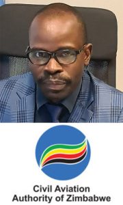 Laxman Moyo with Civil Aviation Authority of Zimbabwe logo