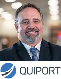 Ramón Miró with Quiport International Airport logo