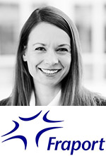 Ivonne Schlesinger with Fraport logo