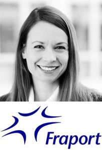 Ivonne Schlesinger with Fraport logo