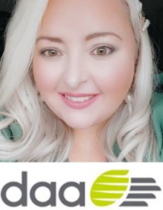 Kirsty Murphy Hughes with DAA logo