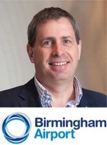 Ian Taylor with Birmingham Airport logo