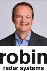Marcel Verdonk with Robin Radar Systems logo