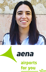 Vanesa Calvo with aena logo