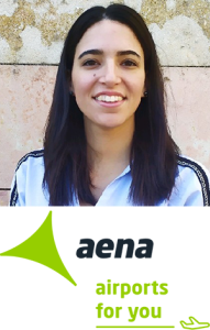 Vanesa Calvo with aena logo