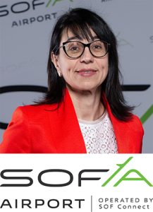 Anelia Dimova with Sofia Airport Logo